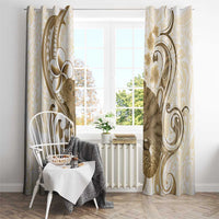 Brown And White Hawaii Chameleon Window Curtain Plumeria Polynesian Tribal Art LT14 - Polynesian Pride