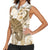 Brown And White Hawaii Chameleon Women Sleeveless Polo Shirt Plumeria Polynesian Tribal Art