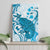 Cyan And White Hawaii Chameleon Canvas Wall Art Plumeria Polynesian Tribal Art