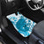 Cyan And White Hawaii Chameleon Car Mats Plumeria Polynesian Tribal Art