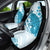 Cyan And White Hawaii Chameleon Car Seat Cover Plumeria Polynesian Tribal Art