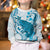 Cyan And White Hawaii Chameleon Kid Ugly Christmas Sweater Plumeria Polynesian Tribal Art