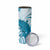 Cyan And White Hawaii Chameleon Skinny Tumbler Plumeria Polynesian Tribal Art