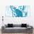 Cyan And White Hawaii Chameleon Tapestry Plumeria Polynesian Tribal Art