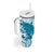 Cyan And White Hawaii Chameleon Tumbler With Handle Plumeria Polynesian Tribal Art