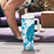 Cyan And White Hawaii Chameleon Tumbler With Handle Plumeria Polynesian Tribal Art