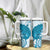 Cyan And White Hawaii Chameleon Tumbler With Handle Plumeria Polynesian Tribal Art