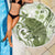 Green And White Hawaii Chameleon Beach Blanket Plumeria Polynesian Tribal Art