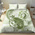 Green And White Hawaii Chameleon Bedding Set Plumeria Polynesian Tribal Art