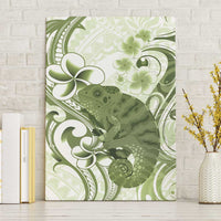 Green And White Hawaii Chameleon Canvas Wall Art Plumeria Polynesian Tribal Art LT14 Without Frame Lime Green - Polynesian Pride
