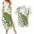 Green And White Hawaii Chameleon Couples Matching Summer Maxi Dress and Hawaiian Shirt Plumeria Polynesian Tribal Art