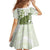 Green And White Hawaii Chameleon Family Matching Off Shoulder Maxi Dress and Hawaiian Shirt Plumeria Polynesian Tribal Art