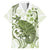 Green And White Hawaii Chameleon Family Matching Off Shoulder Maxi Dress and Hawaiian Shirt Plumeria Polynesian Tribal Art