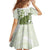 Green And White Hawaii Chameleon Family Matching Off Shoulder Short Dress and Hawaiian Shirt Plumeria Polynesian Tribal Art