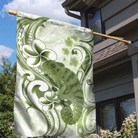 Green And White Hawaii Chameleon Garden Flag Plumeria Polynesian Tribal Art LT14 - Polynesian Pride