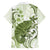 Green And White Hawaii Chameleon Hawaiian Shirt Plumeria Polynesian Tribal Art