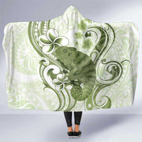 Green And White Hawaii Chameleon Hooded Blanket Plumeria Polynesian Tribal Art LT14 One Size Lime Green - Polynesian Pride