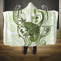 Green And White Hawaii Chameleon Hooded Blanket Plumeria Polynesian Tribal Art LT14 - Polynesian Pride