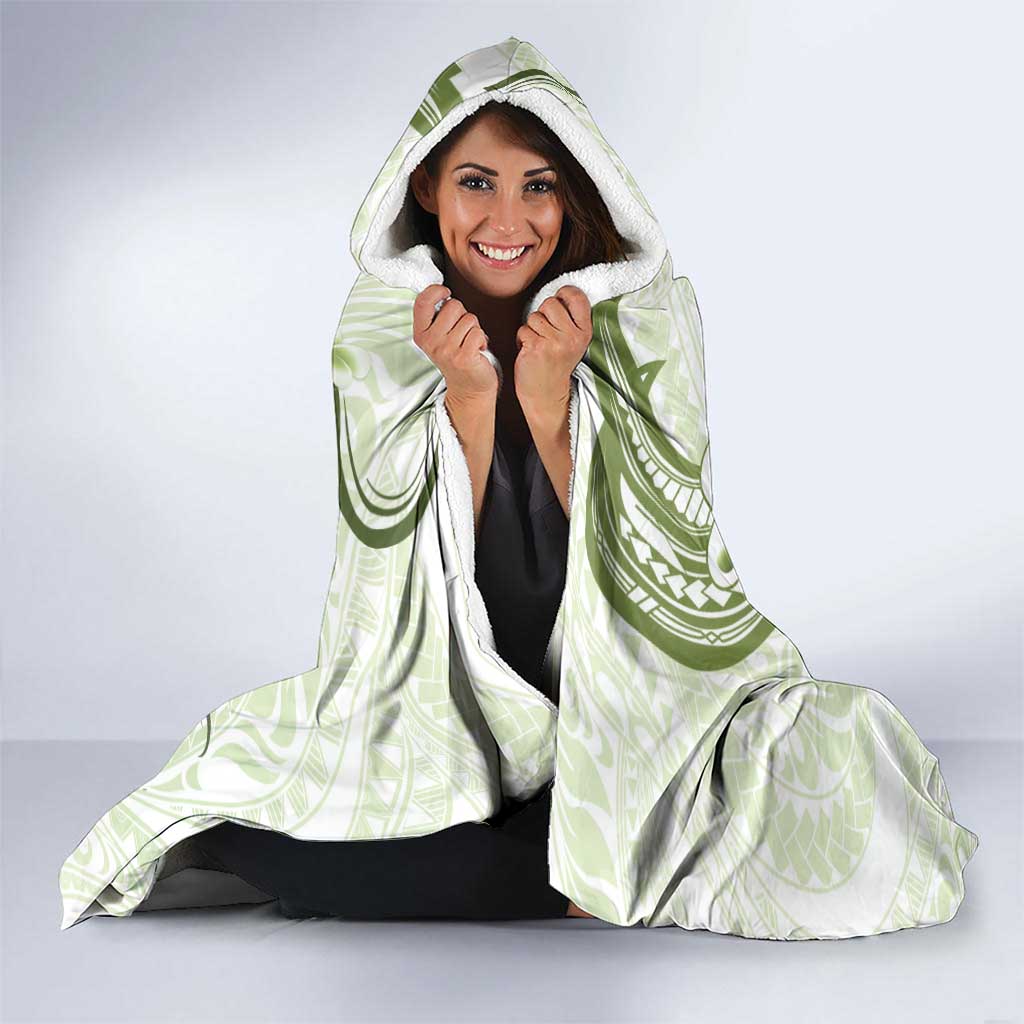 Green And White Hawaii Chameleon Hooded Blanket Plumeria Polynesian Tribal Art LT14 - Polynesian Pride