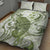 Green And White Hawaii Chameleon Quilt Bed Set Plumeria Polynesian Tribal Art