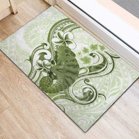 Green And White Hawaii Chameleon Rubber Doormat Plumeria Polynesian Tribal Art LT14 - Polynesian Pride