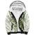 Green And White Hawaii Chameleon Sherpa Hoodie Plumeria Polynesian Tribal Art