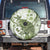 Green And White Hawaii Chameleon Spare Tire Cover Plumeria Polynesian Tribal Art