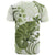 Green And White Hawaii Chameleon T Shirt Plumeria Polynesian Tribal Art