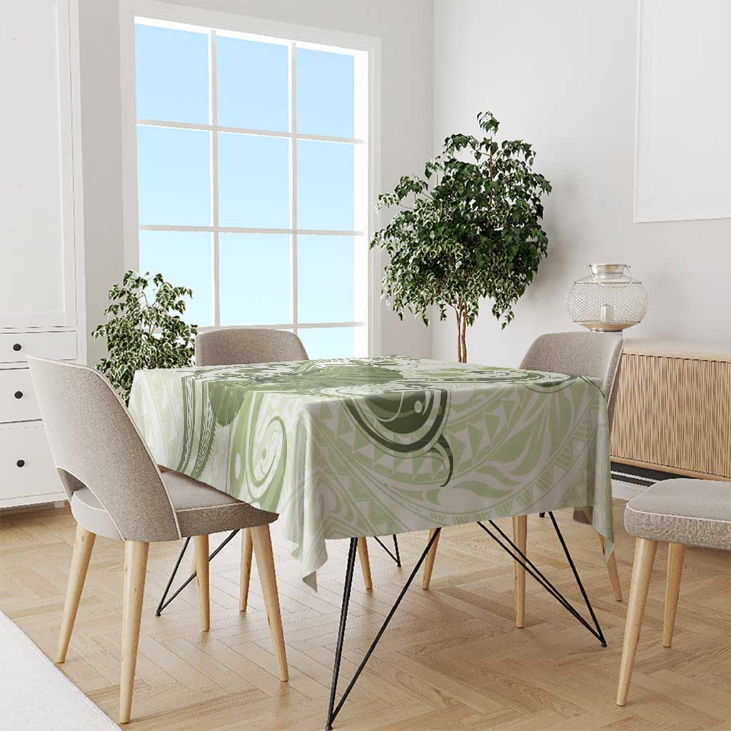 Green And White Hawaii Chameleon Tablecloth Plumeria Polynesian Tribal Art LT14 - Polynesian Pride