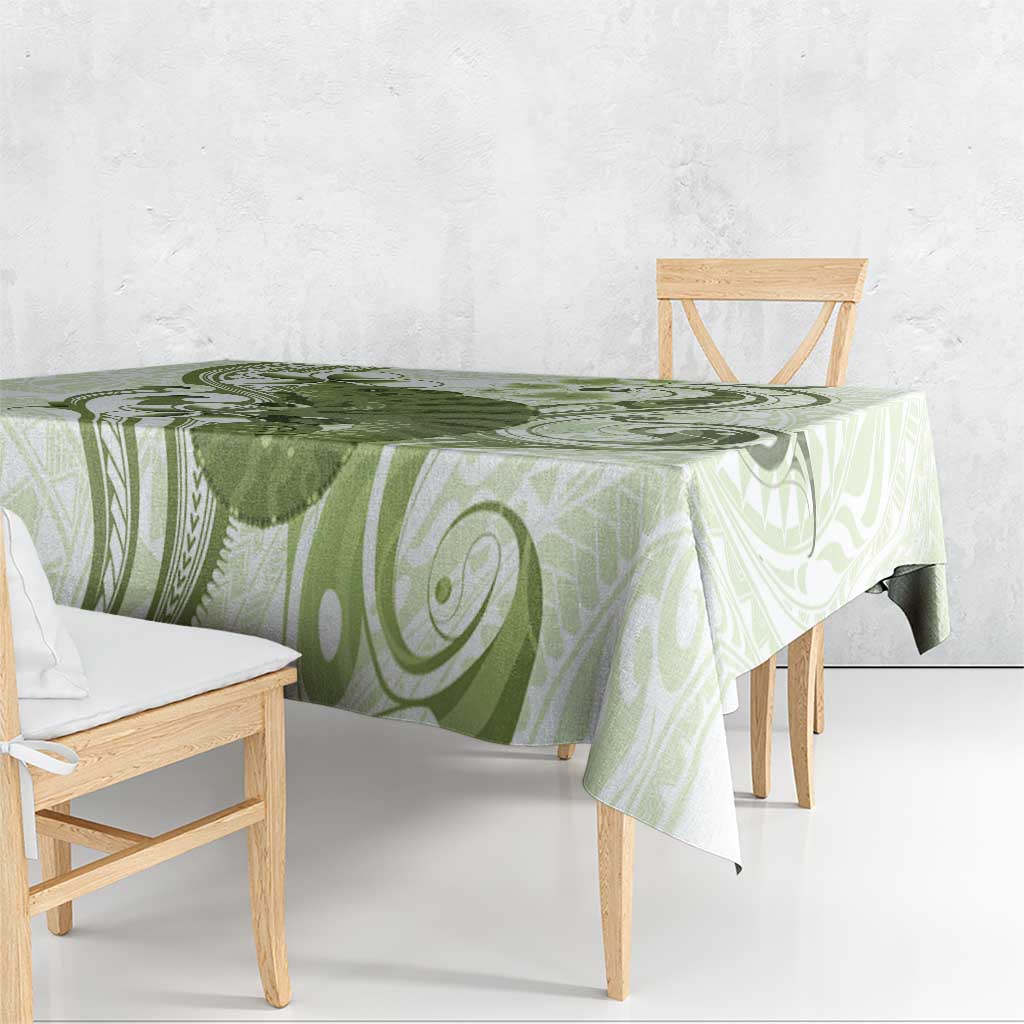 Green And White Hawaii Chameleon Tablecloth Plumeria Polynesian Tribal Art LT14 - Polynesian Pride