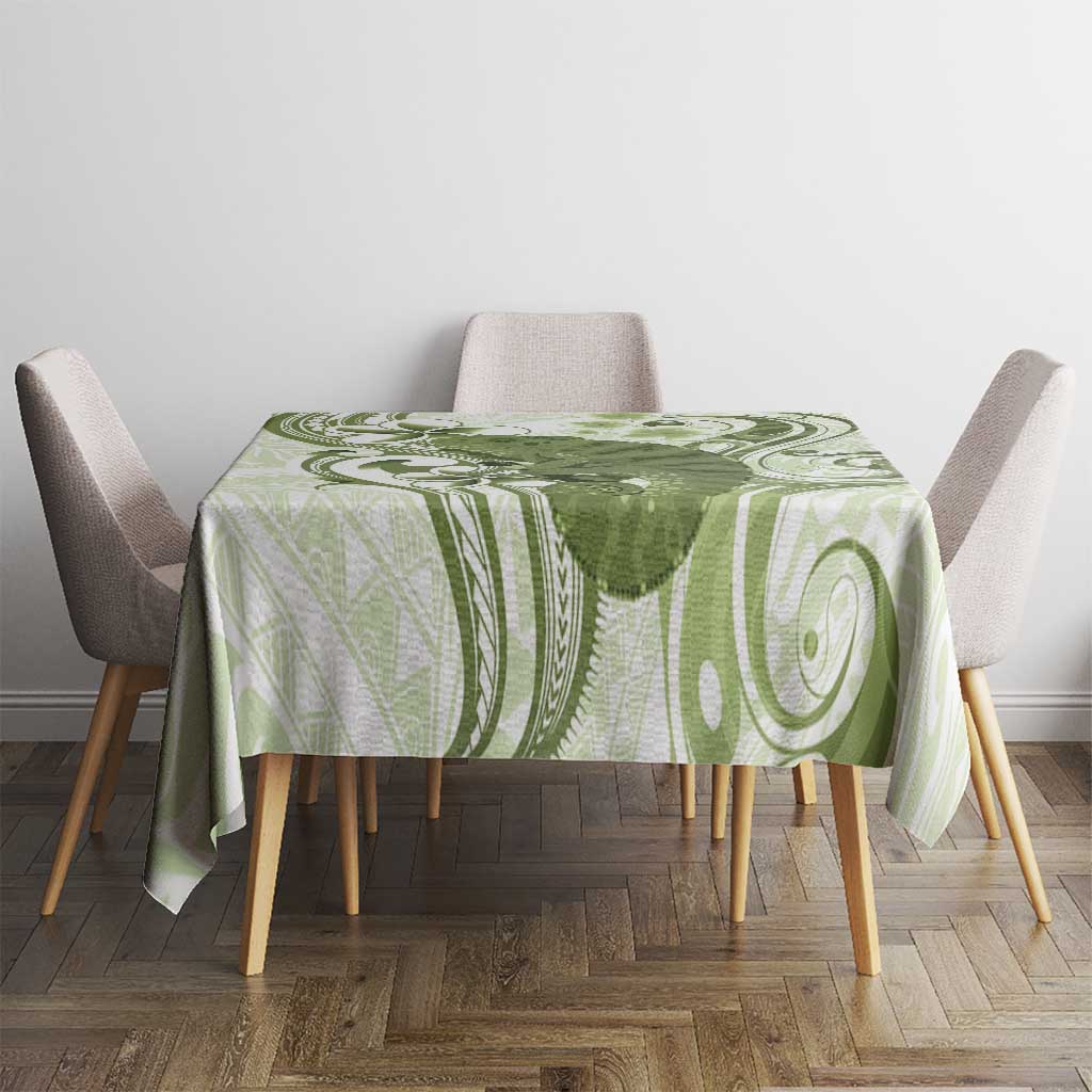 Green And White Hawaii Chameleon Tablecloth Plumeria Polynesian Tribal Art LT14 - Polynesian Pride