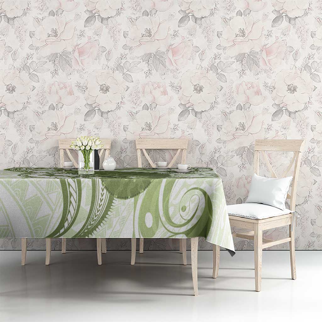Green And White Hawaii Chameleon Tablecloth Plumeria Polynesian Tribal Art LT14 - Polynesian Pride