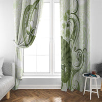 Green And White Hawaii Chameleon Window Curtain Plumeria Polynesian Tribal Art LT14 - Polynesian Pride