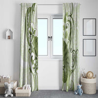 Green And White Hawaii Chameleon Window Curtain Plumeria Polynesian Tribal Art LT14 - Polynesian Pride