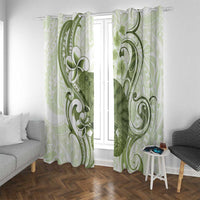 Green And White Hawaii Chameleon Window Curtain Plumeria Polynesian Tribal Art LT14 With Grommets Lime Green - Polynesian Pride