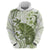 Green And White Hawaii Chameleon Zip Hoodie Plumeria Polynesian Tribal Art