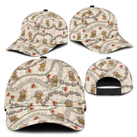 Beige Palaka Hawaii Mele Kalikimaka Classic Cap Ohia Lehua Shell Leis Funny Gingerbread Santa LT14 - Polynesian Pride