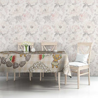 Beige Palaka Hawaii Mele Kalikimaka Tablecloth Ohia Lehua Shell Leis Funny Gingerbread Santa - Polynesian Pride