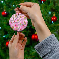 Pink Palaka Hawaii Mele Kalikimaka Ceramic Ornament Ohia Lehua Shell Leis Funny Gingerbread Santa LT14 - Polynesian Pride