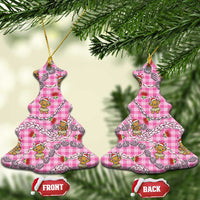 Pink Palaka Hawaii Mele Kalikimaka Ceramic Ornament Ohia Lehua Shell Leis Funny Gingerbread Santa LT14 Christmas Tree Pink - Polynesian Pride