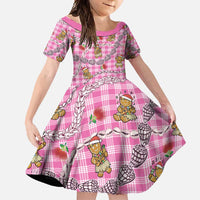 Pink Palaka Hawaii Mele Kalikimaka Family Matching Mermaid Dress and Hawaiian Shirt Ohia Lehua Shell Leis Funny Gingerbread Santa - Polynesian Pride