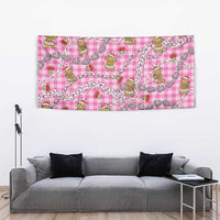 Pink Palaka Hawaii Mele Kalikimaka Tapestry Ohia Lehua Shell Leis Funny Gingerbread Santa - Polynesian Pride