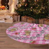 Pink Palaka Hawaii Mele Kalikimaka Tree Skirt Ohia Lehua Shell Leis Funny Gingerbread Santa LT14 - Polynesian Pride