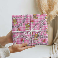 Pink Palaka Hawaii Mele Kalikimaka Wrapping Paper Ohia Lehua Shell Leis Funny Gingerbread Santa LT14 - Polynesian Pride