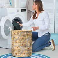 Gold Palaka Hawaii Mele Kalikimaka Laundry Basket Ohia Lehua Shell Leis Funny Gingerbread Santa LT14 - Polynesian Pride