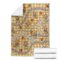 Gold Palaka Hawaii Mele Kalikimaka Blanket Ohia Lehua Shell Leis Funny Gingerbread Santa - Polynesian Pride