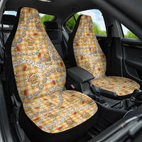 Gold Palaka Hawaii Mele Kalikimaka Car Seat Cover Ohia Lehua Shell Leis Funny Gingerbread Santa - Polynesian Pride