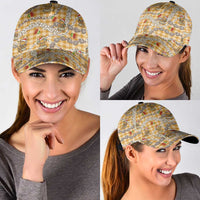Gold Palaka Hawaii Mele Kalikimaka Classic Cap Ohia Lehua Shell Leis Funny Gingerbread Santa LT14 - Polynesian Pride