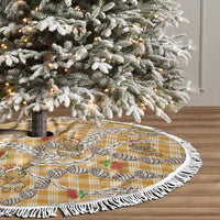 Gold Palaka Hawaii Mele Kalikimaka Tree Skirt Ohia Lehua Shell Leis Funny Gingerbread Santa LT14 - Polynesian Pride