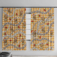 Gold Palaka Hawaii Mele Kalikimaka Window Curtain Ohia Lehua Shell Leis Funny Gingerbread Santa - Polynesian Pride